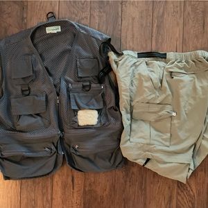 Men’s Fisherman’s Bundle, Texsport Fishing Vest and Magellan Fishing Pants, XXL